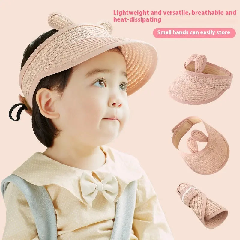 Toddler Sun Hat-Child Sun-proof Visor Straw Hat - Bookerads Merch Shop