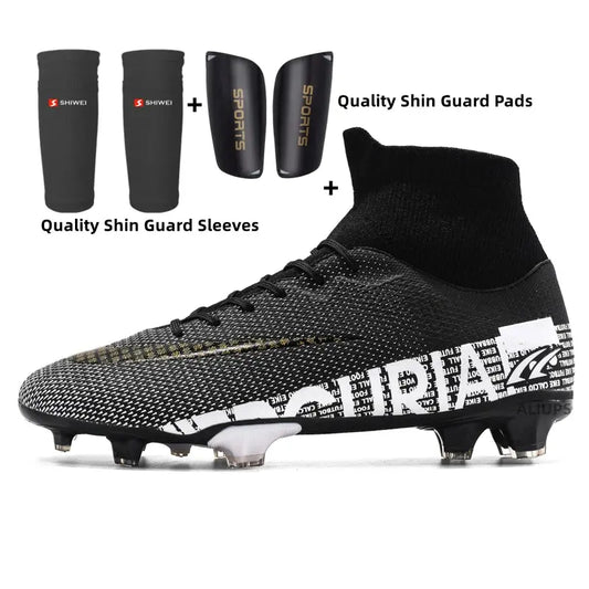 High-Top Football Soccer Shoes: Short Studs AG Long Nail TF Sports Training Shoes