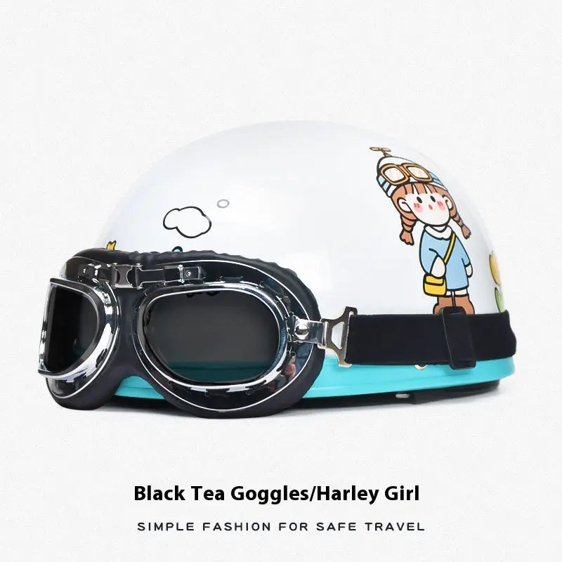 Retro Harley Electric Bicycle Helmet - Unisex Four Seasons Universal Helmet for Men and Women - Bookerads Merch Shop