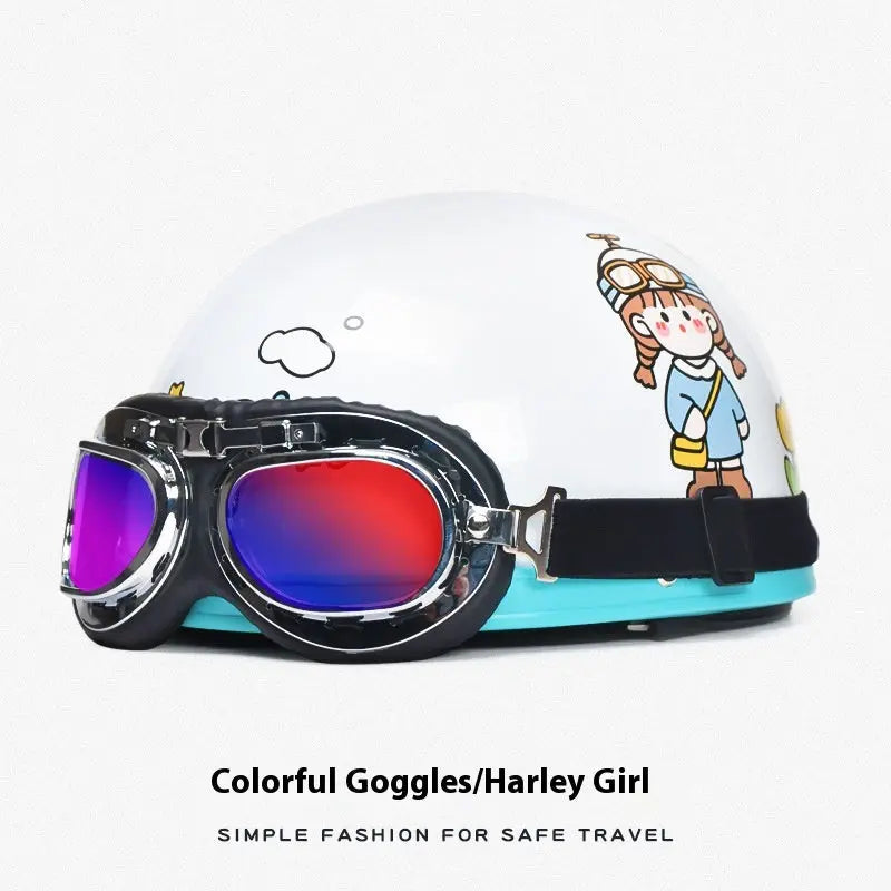 Retro Harley Electric Bicycle Helmet - Unisex Four Seasons Universal Helmet for Men and Women - Bookerads Merch Shop