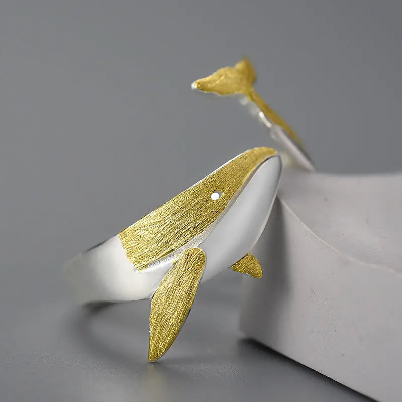Women's Fashion Artistic Vintage Whale Ring - Bookerads Merch Shop